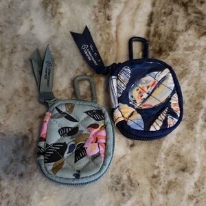 Two Vera Bradley Charms, Ear Bud Or Car Fob Case Holders